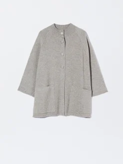 PARFOIS Poncho De Punto Con Cuello Redondo Marrón Clearance