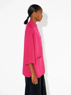 PARFOIS Poncho De Punto Con Cuello Redondo Fucsia Store