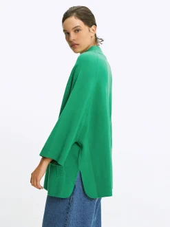 PARFOIS Poncho De Punto Con Cuello Redondo Verde Store
