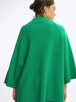 PARFOIS Poncho De Punto Con Cuello Redondo Verde Store