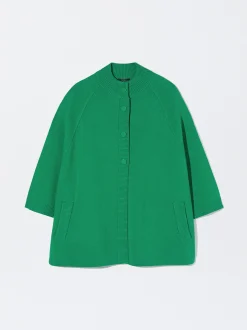 PARFOIS Poncho De Punto Con Cuello Redondo Verde Store