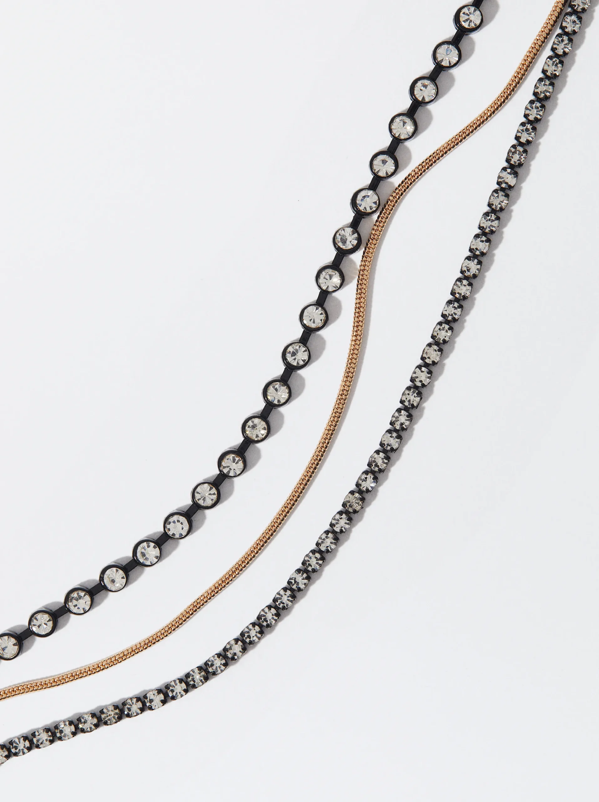 PARFOIS Pulsera Ajustable Con Cristales Negro Sale