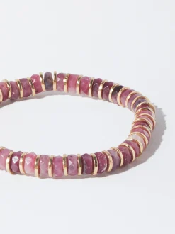 PARFOIS Pulsera Ajustable Con Piedra Rosa Cheap