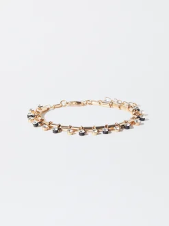 PARFOIS Pulsera Ajustable Con Piedras Negro Sale
