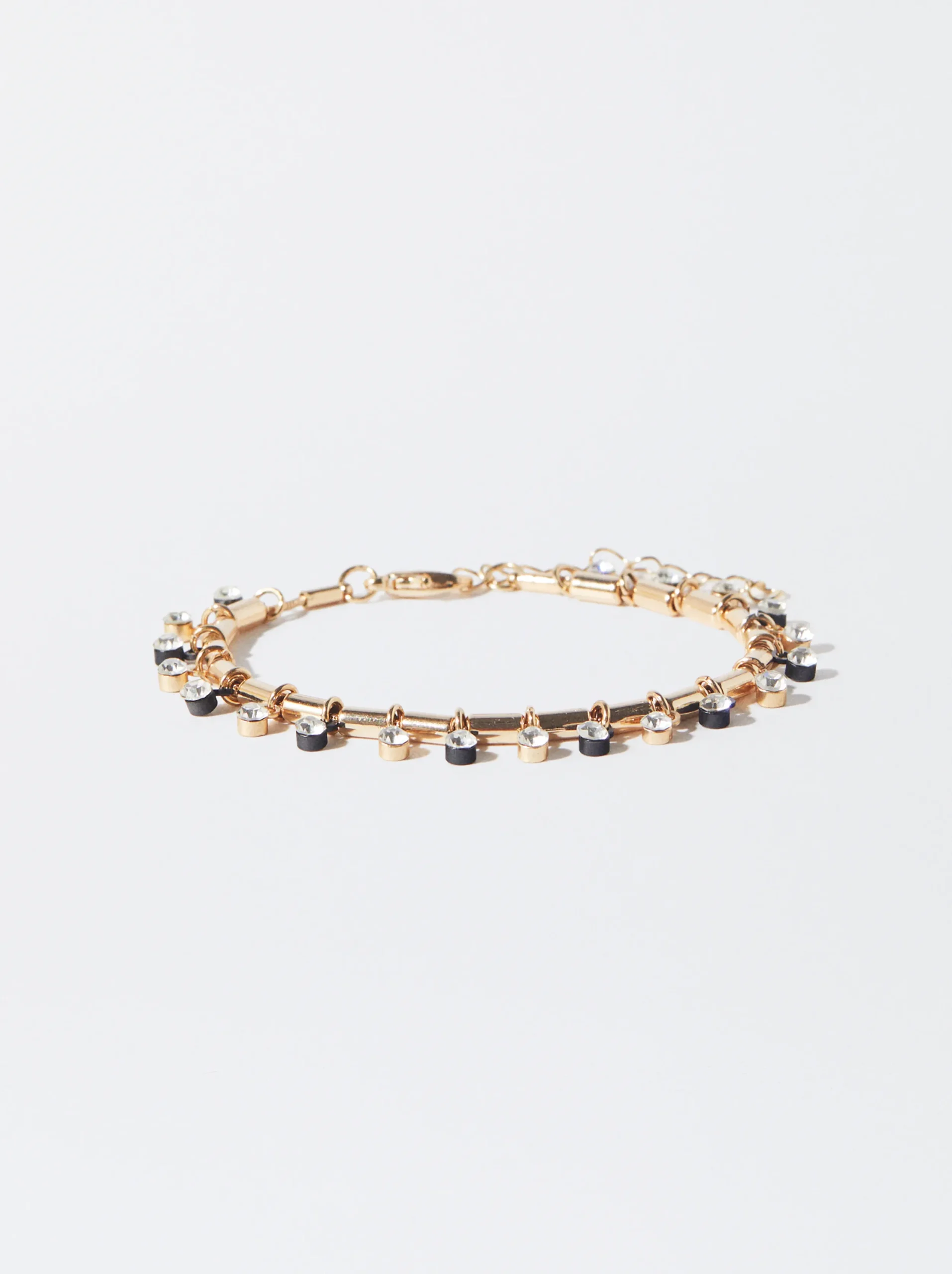 PARFOIS Pulsera Ajustable Con Piedras Negro Sale
