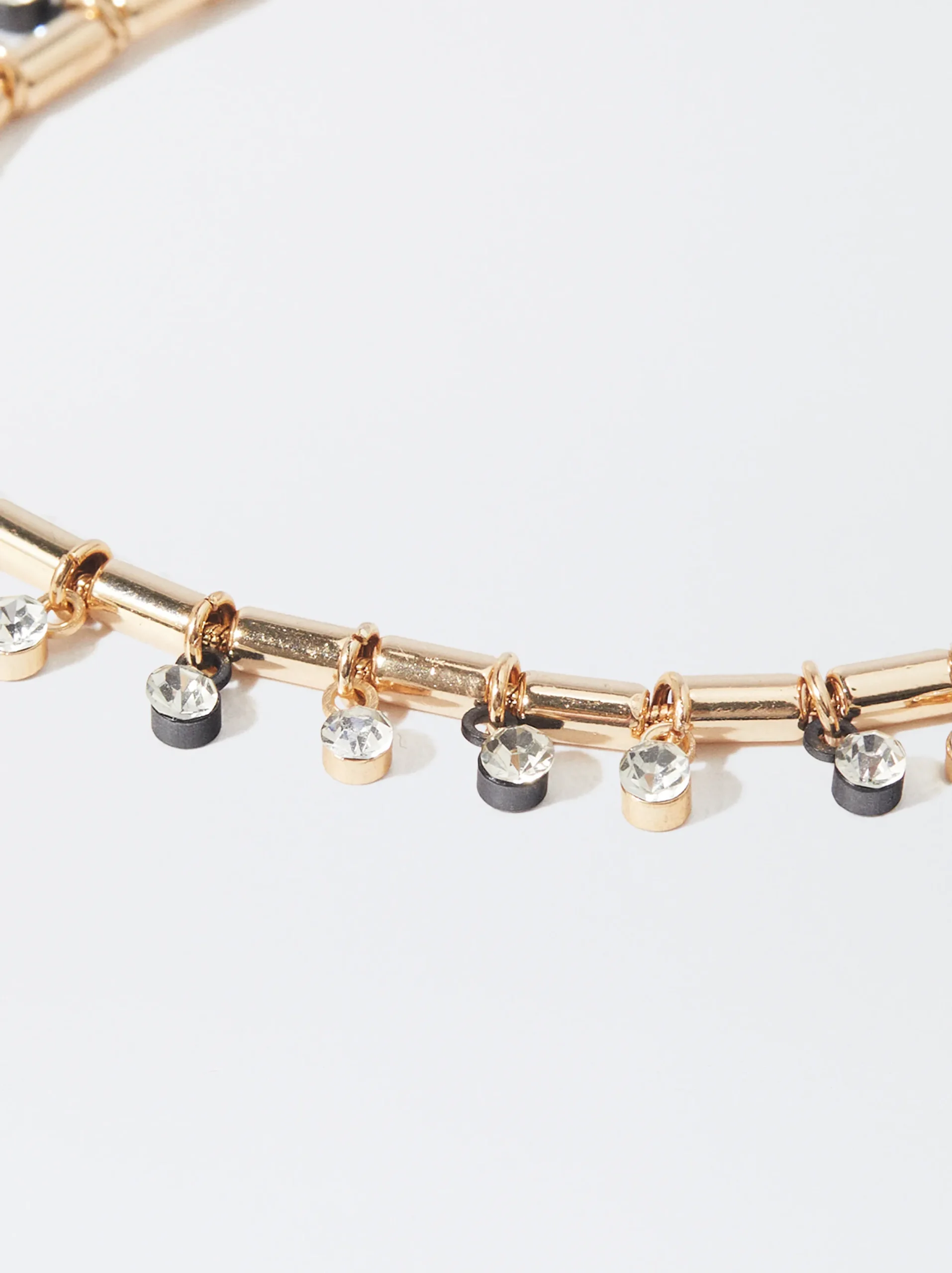 PARFOIS Pulsera Ajustable Con Piedras Negro Sale