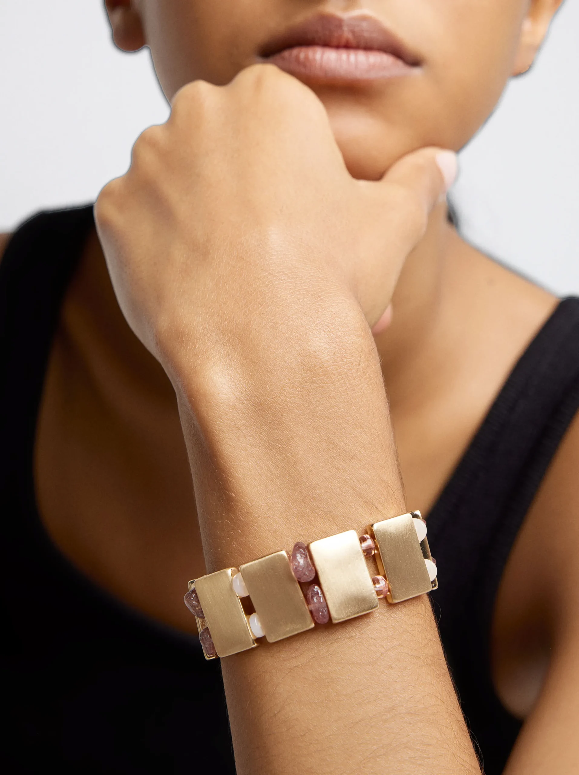 PARFOIS Pulsera Ajustable Dorada Multicor Best