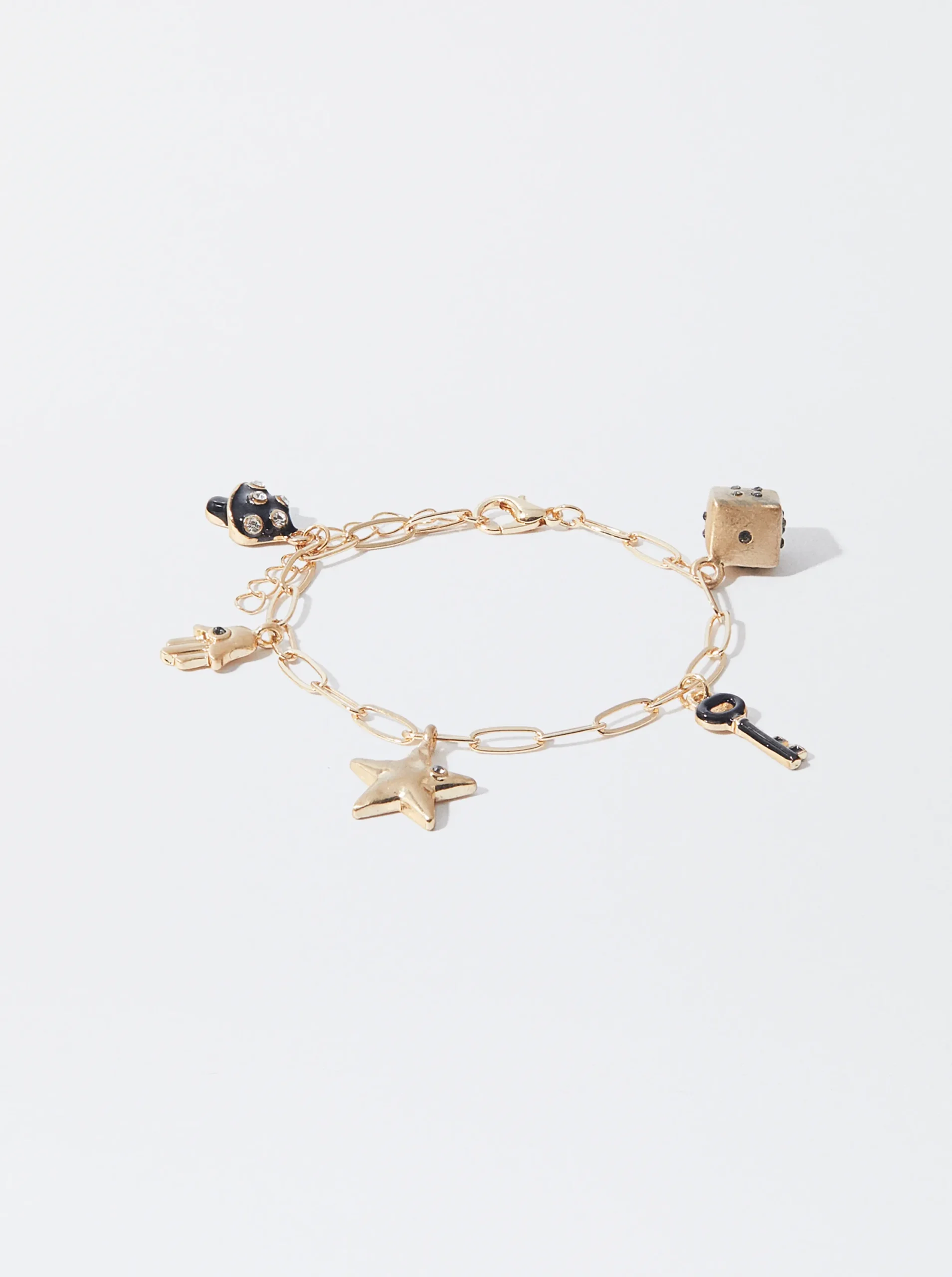 PARFOIS Pulsera Con Charms Negro Fashion