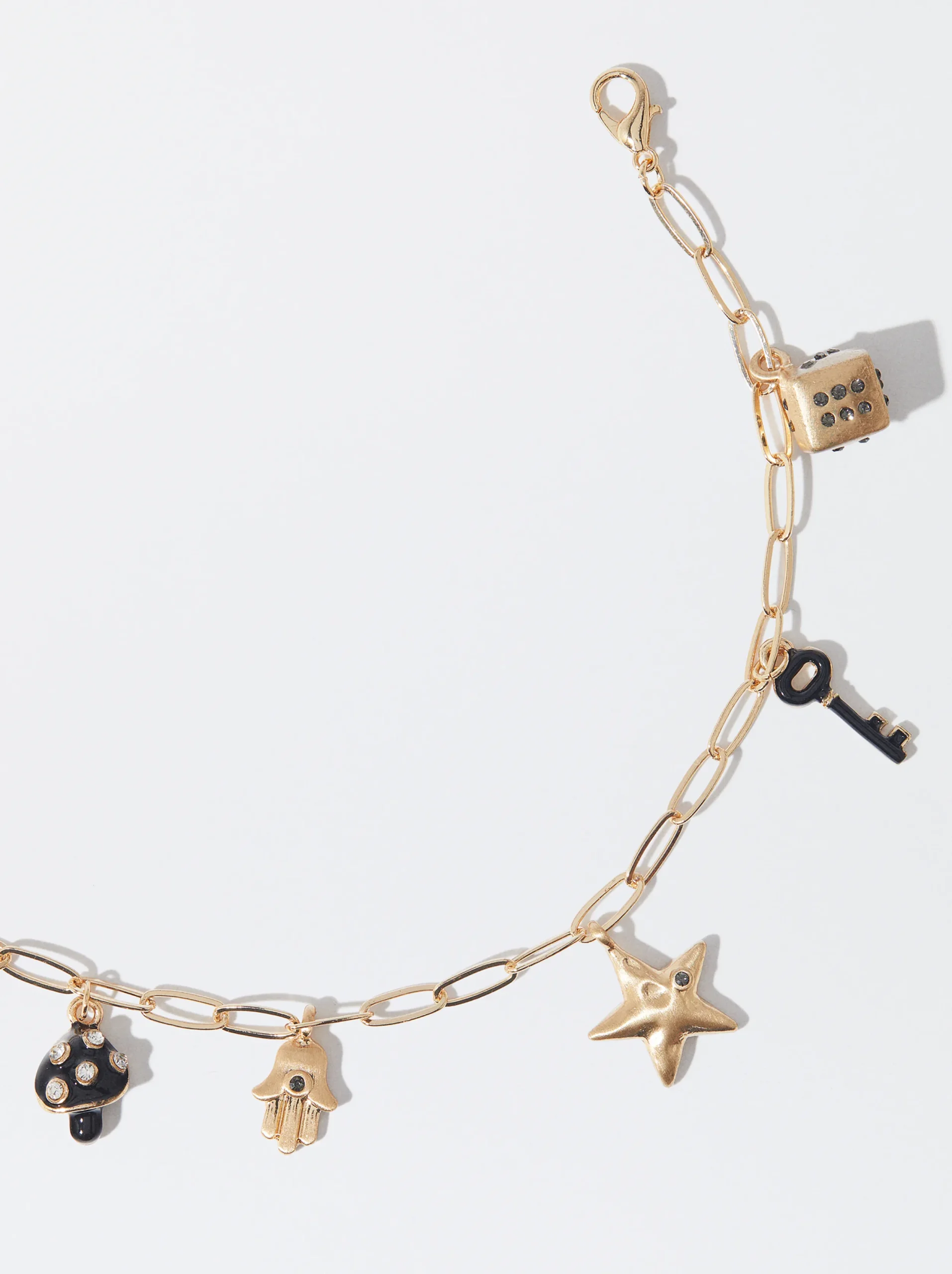 PARFOIS Pulsera Con Charms Negro Fashion