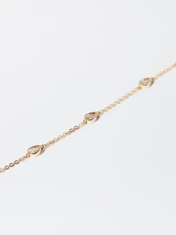 PARFOIS Pulsera Dorada Con Circonitas Y Gotas Dorado Cheap