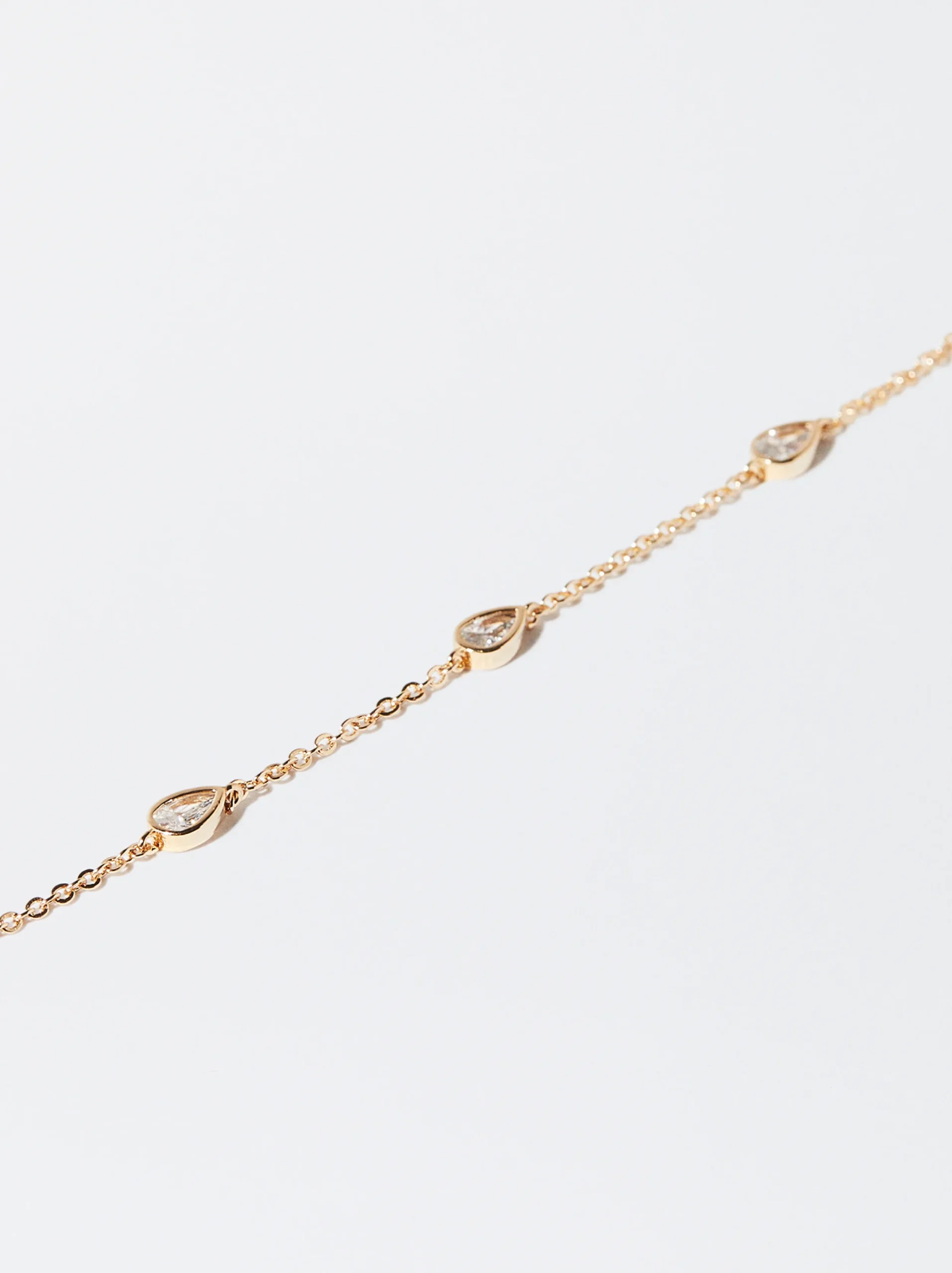 PARFOIS Pulsera Dorada Con Circonitas Y Gotas Dorado Cheap