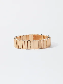 PARFOIS Pulsera Dorada Con Circonitas Negro Shop