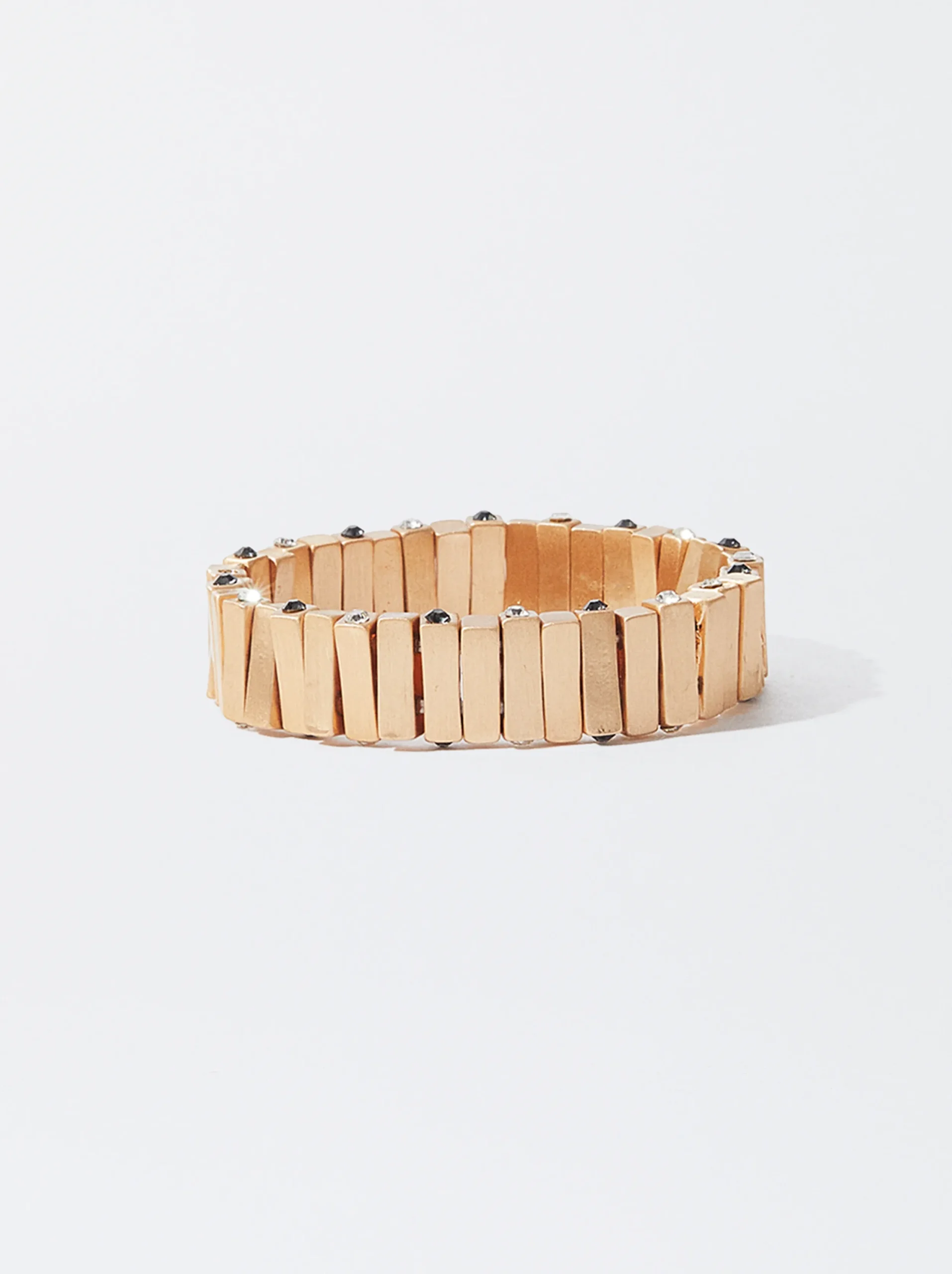 PARFOIS Pulsera Dorada Con Circonitas Negro Shop