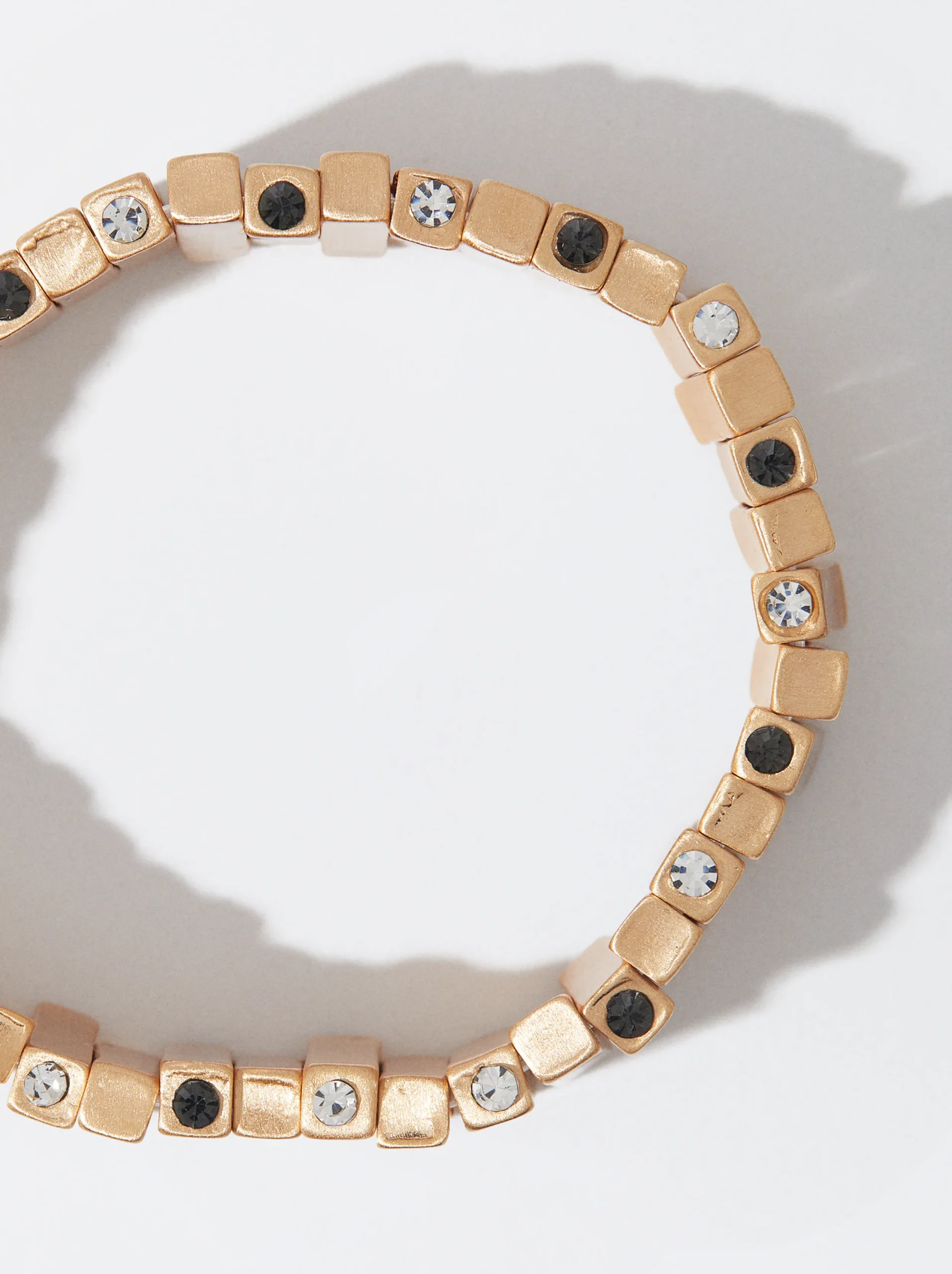 PARFOIS Pulsera Dorada Con Circonitas Negro Shop