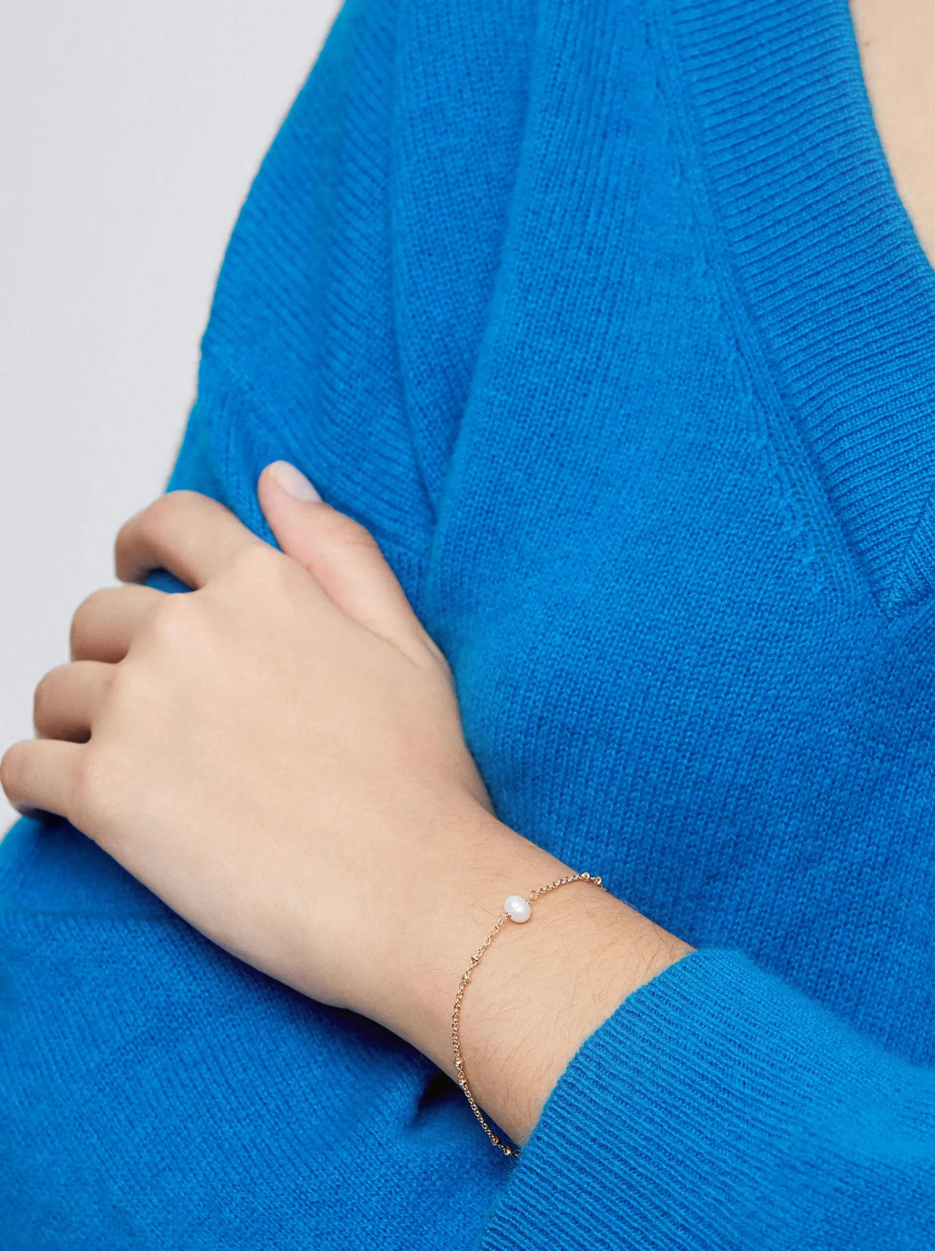 PARFOIS Pulsera Dorada Con Perla Dorado Discount