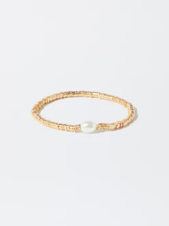 PARFOIS Pulsera Dorada Con Perla Dorado Hot