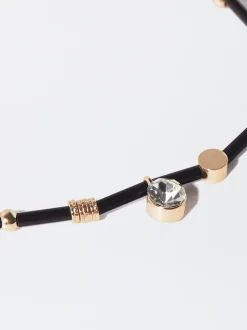 PARFOIS Pulsera El&aacute;stica Con Strass Negro New