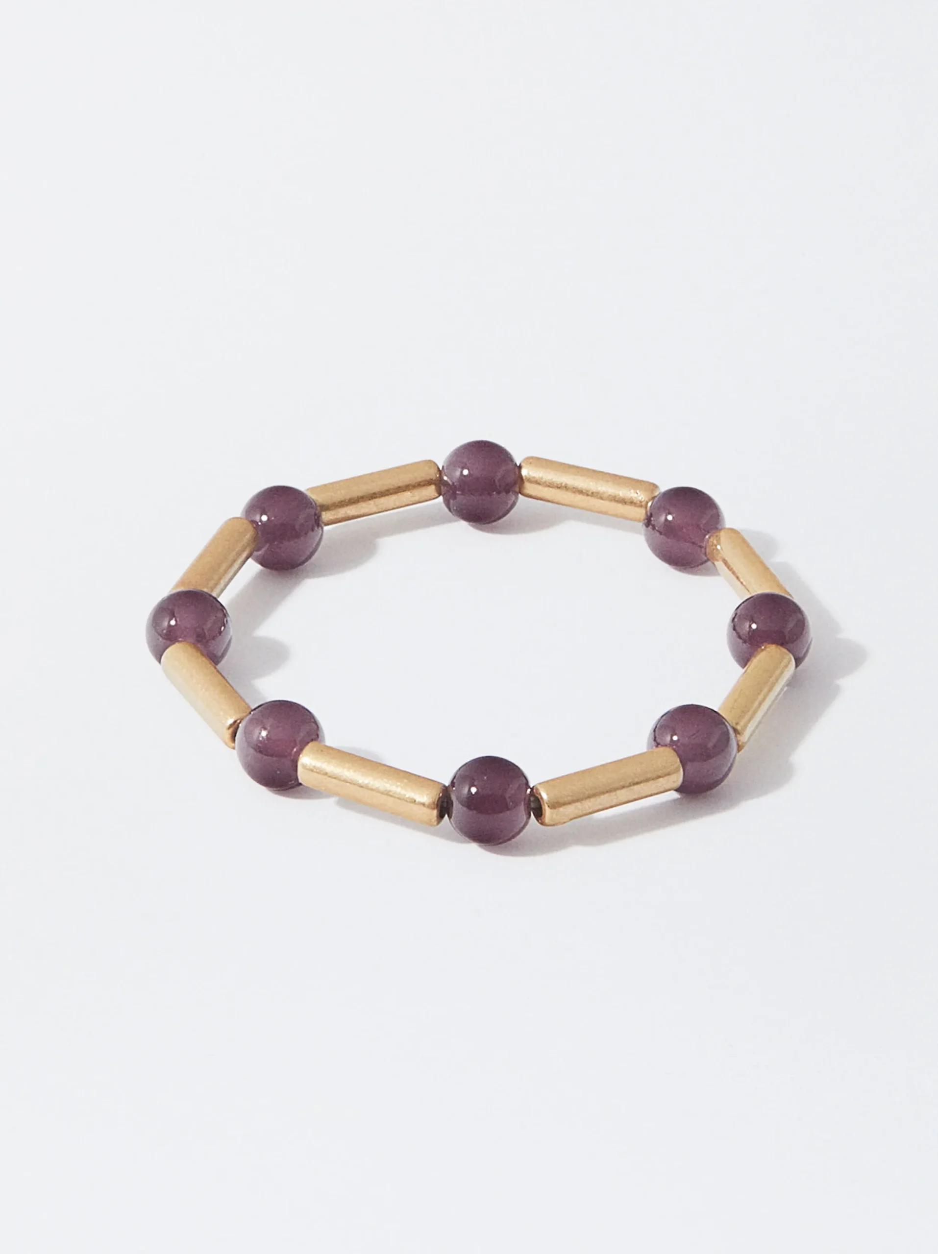 PARFOIS Pulsera Elástica Con Abalorios Violeta Cheap