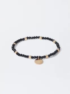 PARFOIS Pulsera Elástica Detalles Monocolor Negro Store