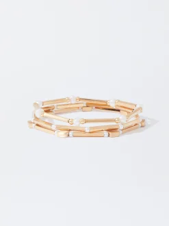 PARFOIS Pulsera Elástica Dorada Dorado Cheap