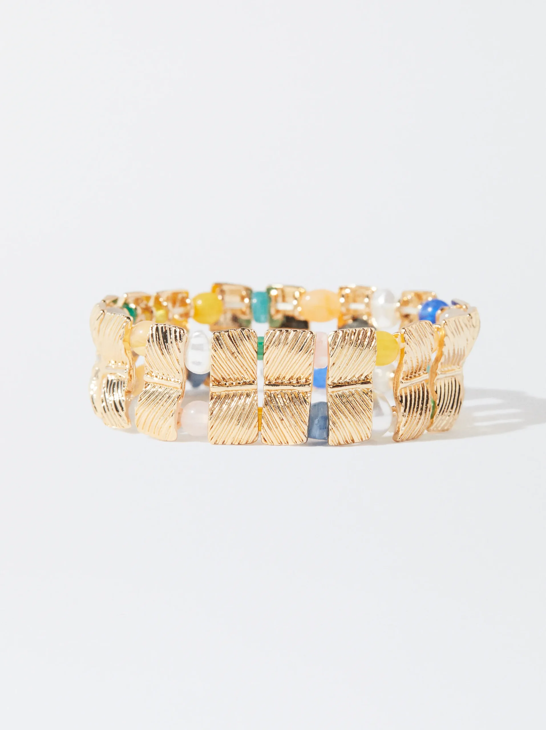 PARFOIS Pulsera Elástica Dorada Multicor Best Sale