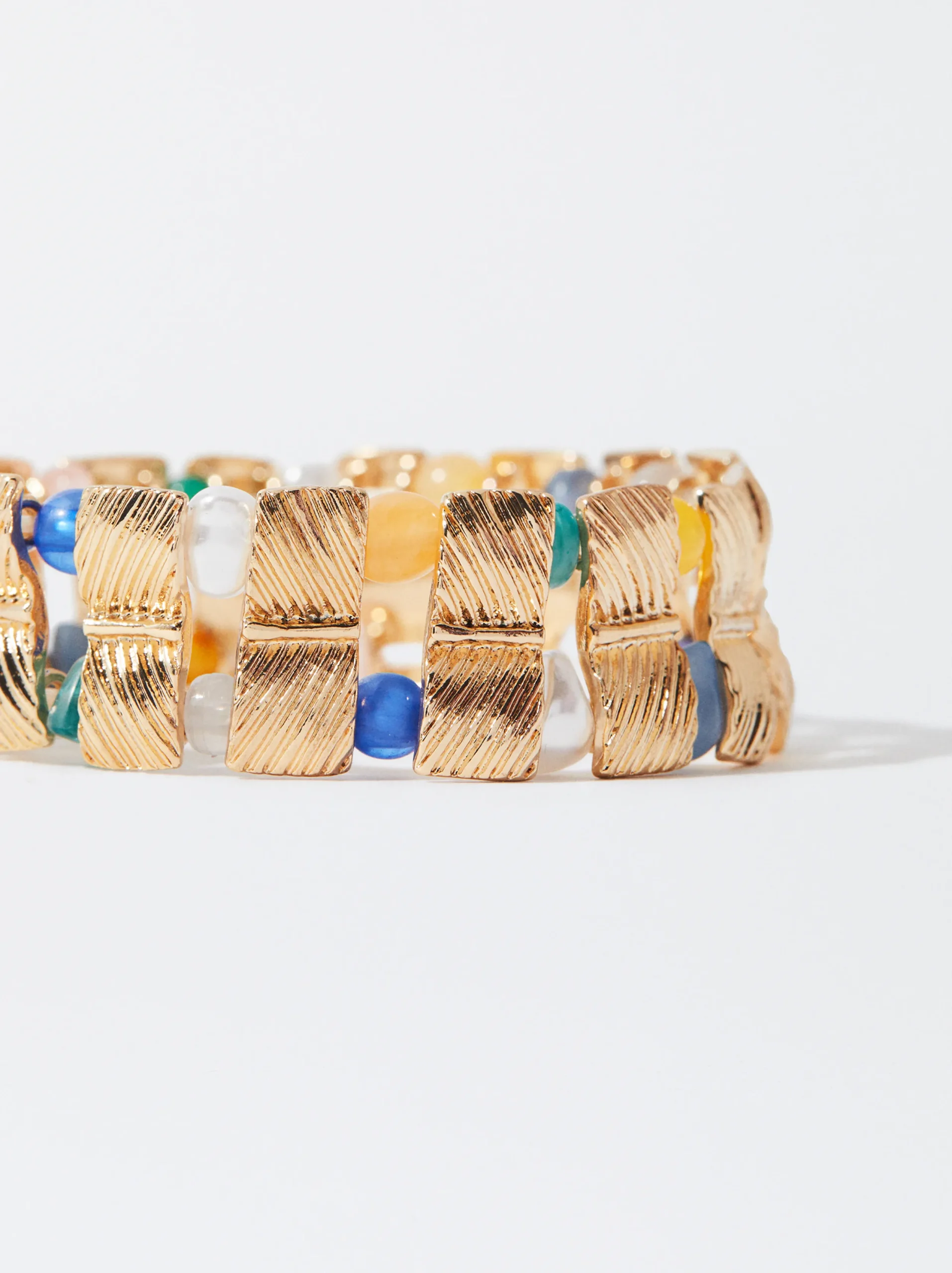 PARFOIS Pulsera Elástica Dorada Multicor Best Sale