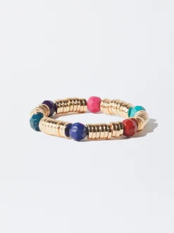 PARFOIS Pulsera Elástica Resina Multicor Fashion