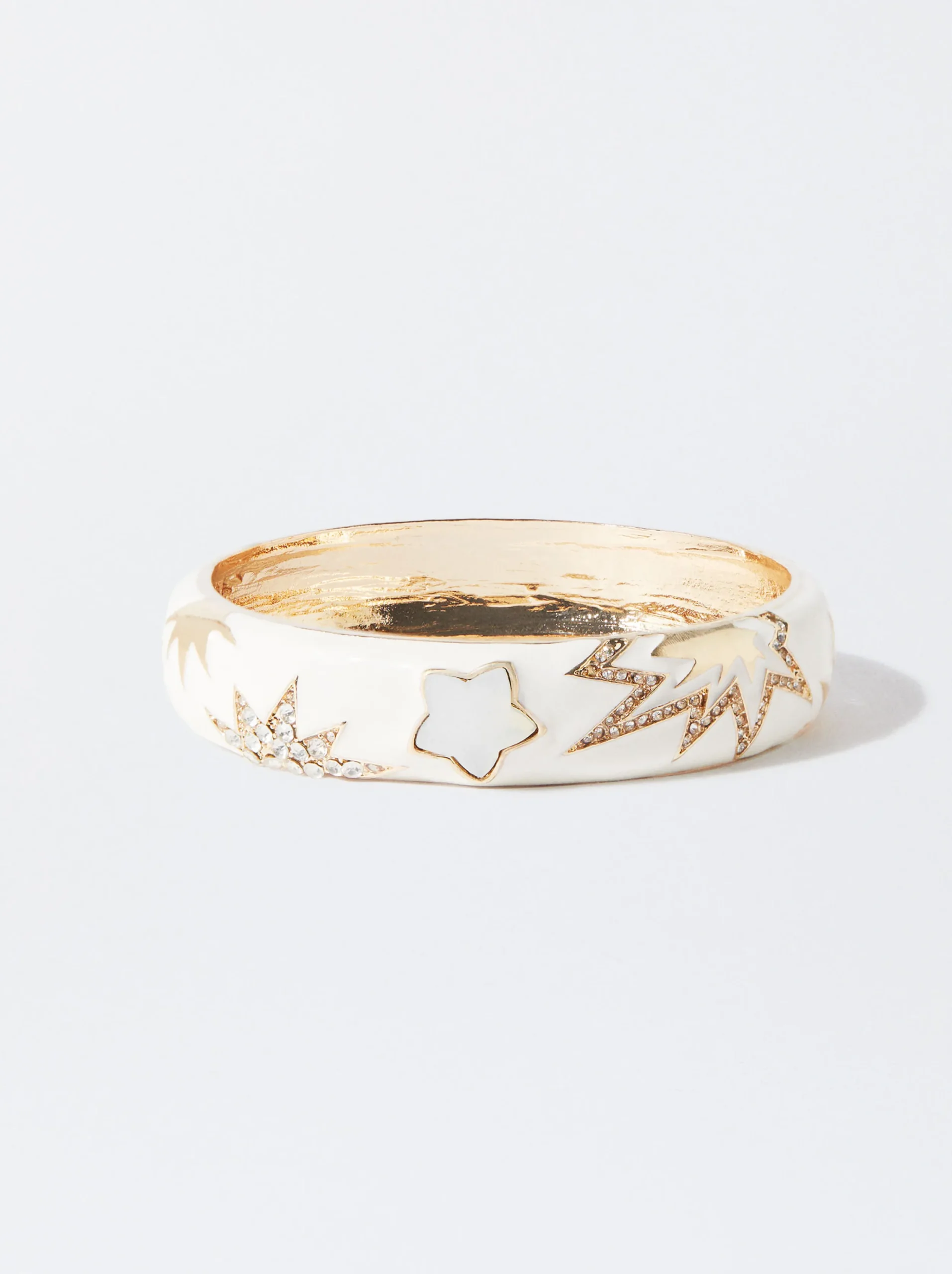 PARFOIS Pulsera Esmaltada Con Cristales Beige Outlet