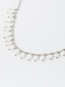 PARFOIS Pulsera Plateada Con Perlas Plateado Cheap