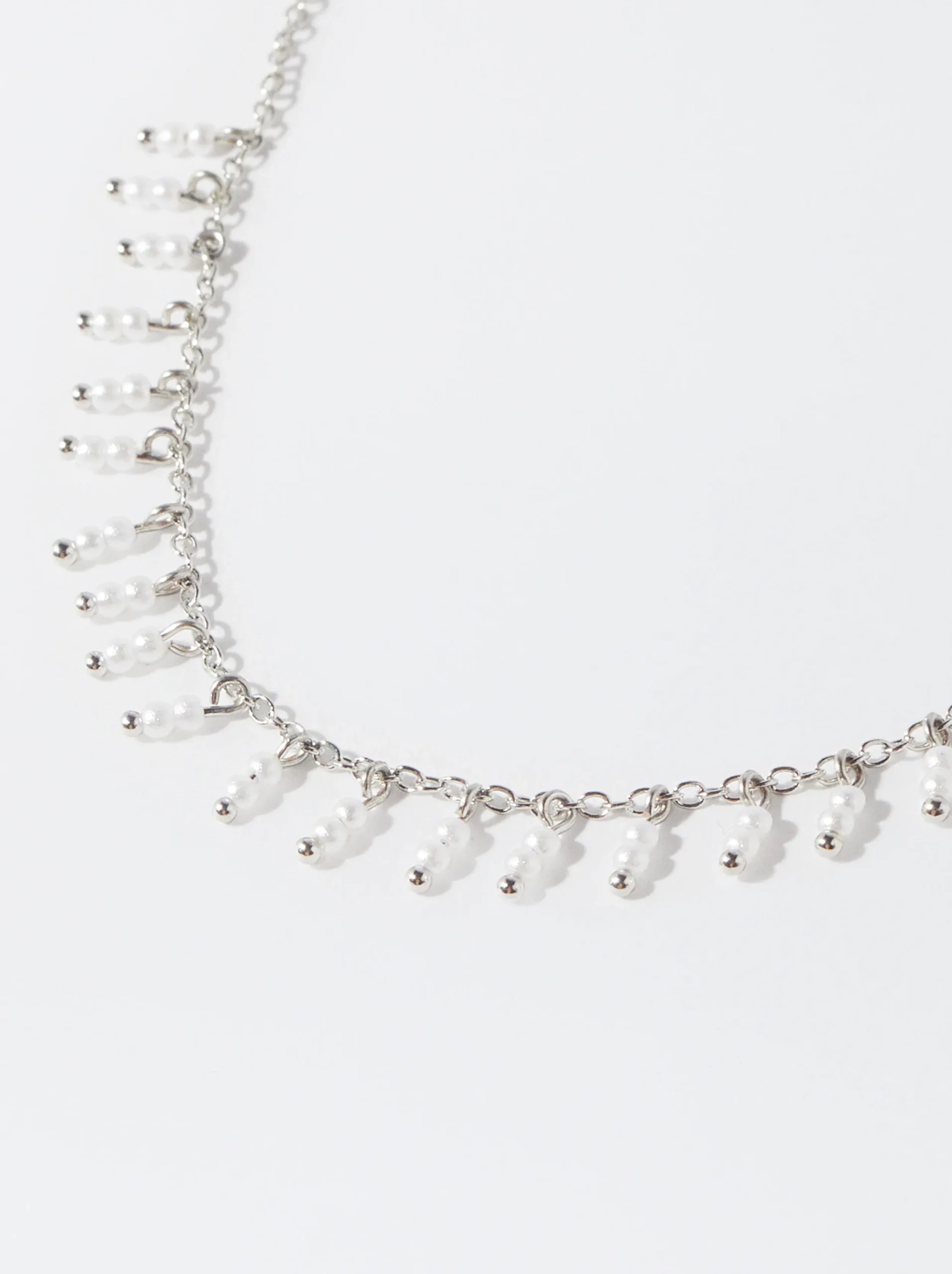 PARFOIS Pulsera Plateada Con Perlas Plateado Cheap