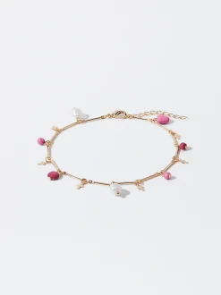 PARFOIS Pulsera Tobillera Con Piedra Y Charms Multicor New