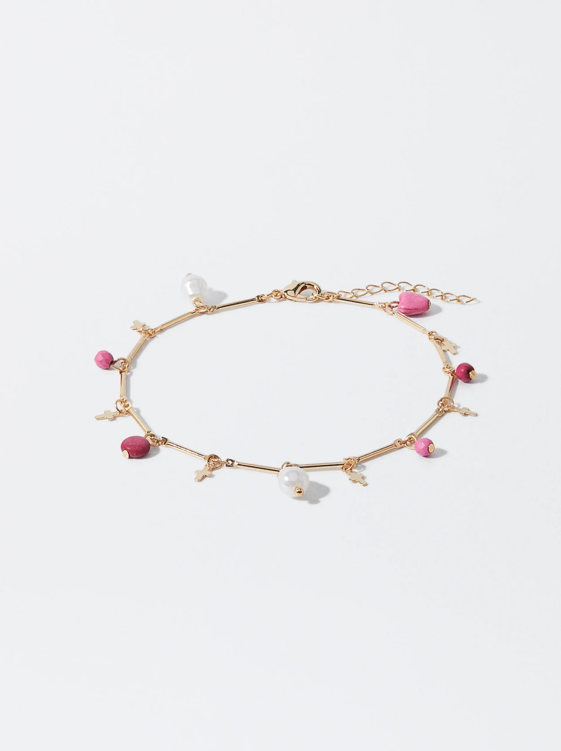 PARFOIS Pulsera Tobillera Con Piedra Y Charms Multicor New