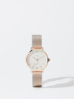 PARFOIS Reloj Acero Correa De Malla Metálica Plateado Store