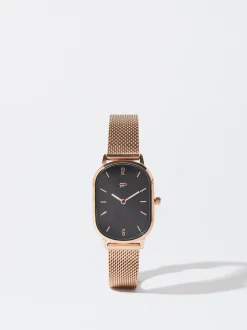 PARFOIS Reloj Acero Correa De Malla Metálica Oro Rosa Clearance