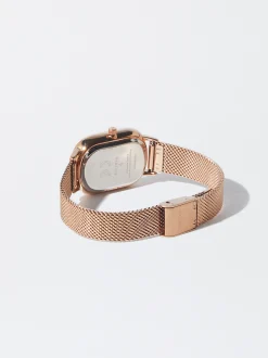 PARFOIS Reloj Acero Correa De Malla Metálica Oro Rosa Clearance