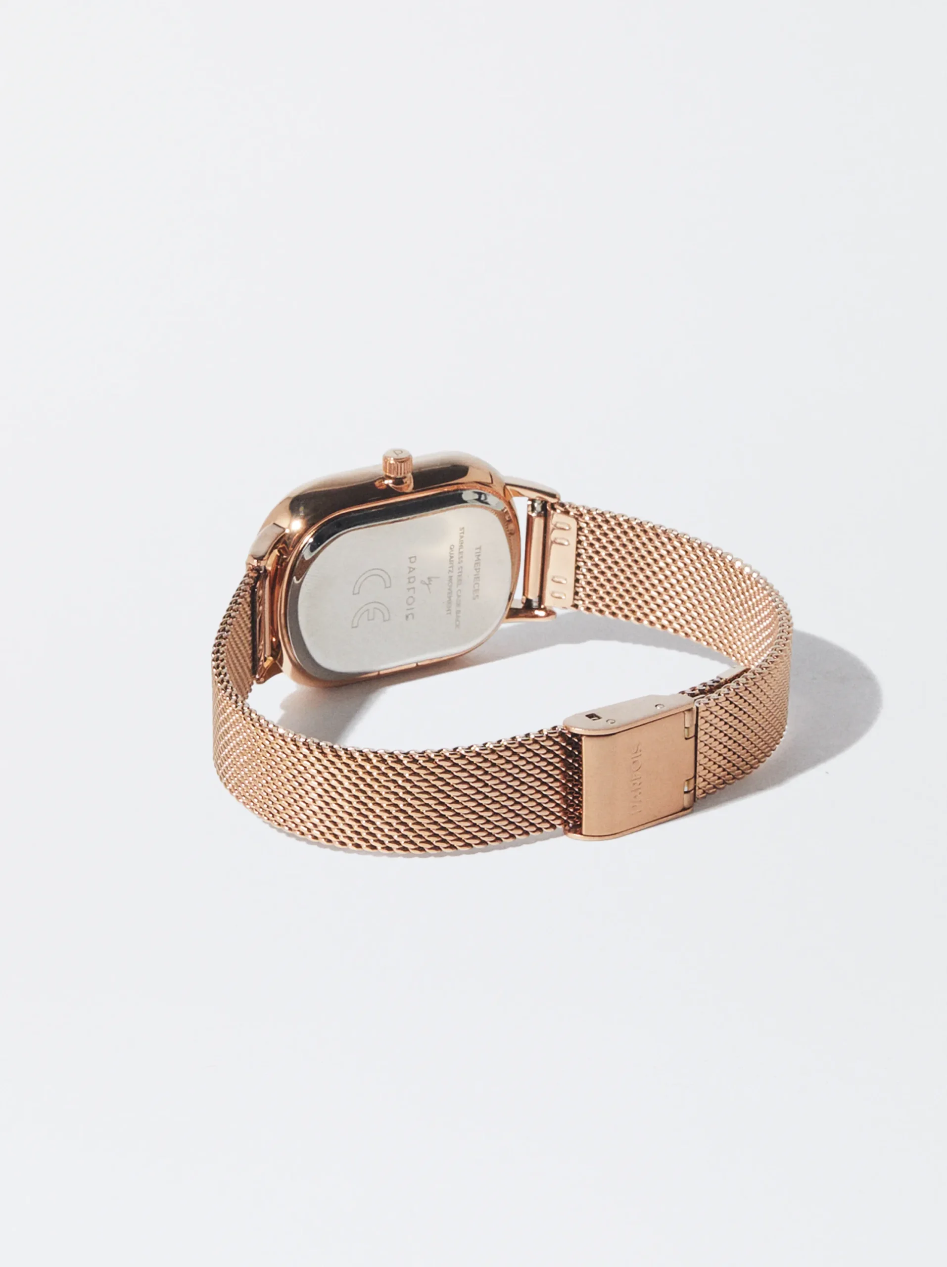 PARFOIS Reloj Acero Correa De Malla Metálica Oro Rosa Clearance