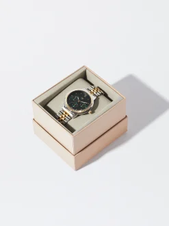 PARFOIS Reloj Com Pulsera De Acero Bicolor Verde Discount