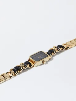 PARFOIS Reloj Con Correa De Eslabones Dorado Outlet