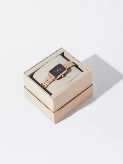 PARFOIS Reloj De Acero Caja Con Strass Burdeos Clearance