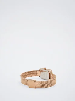 PARFOIS Reloj De Acero Con Caja Cuadrada Oro Rosa Online