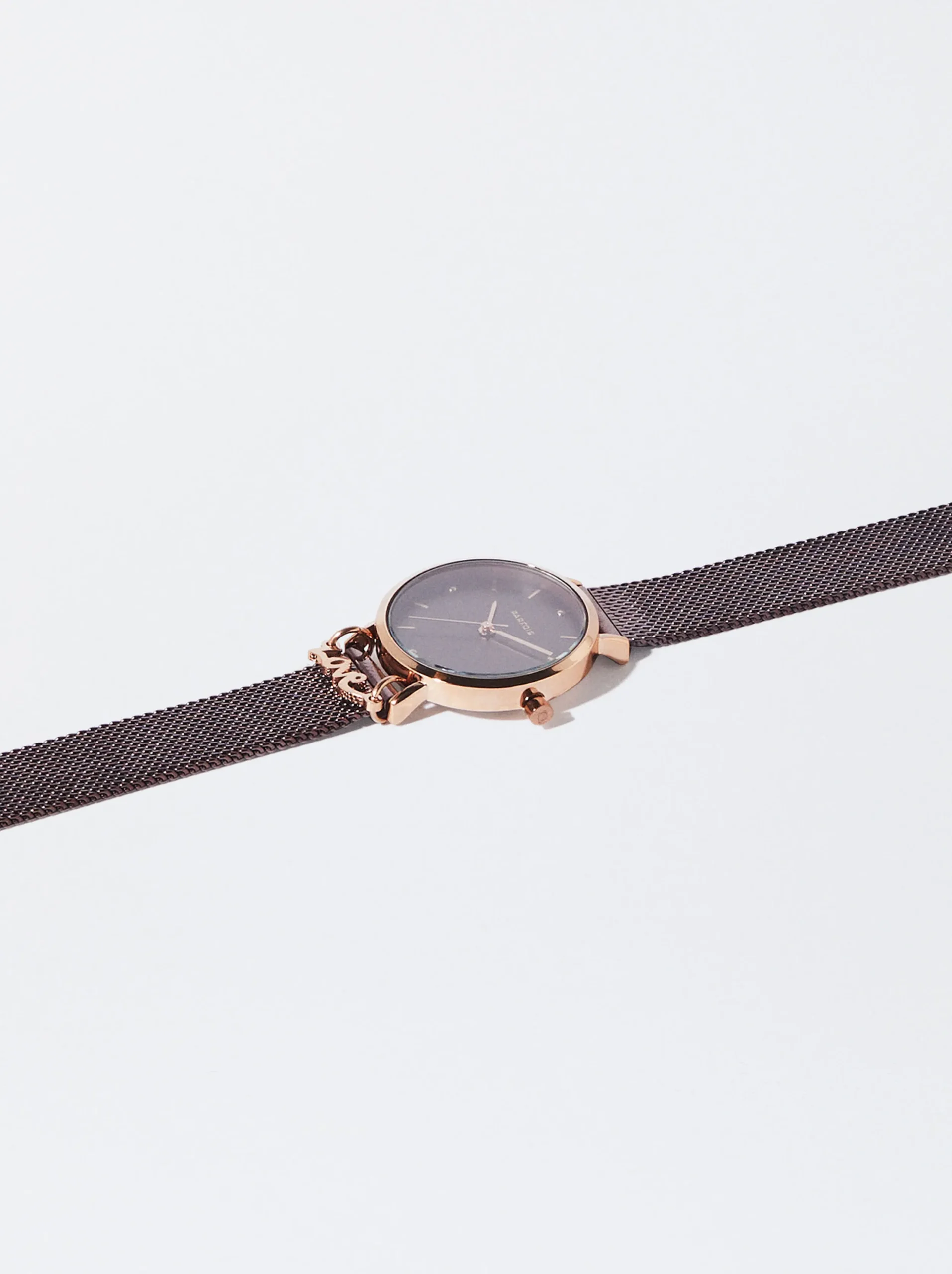 PARFOIS Reloj De Acero Correa De Malla Metálica Burdeos Fashion
