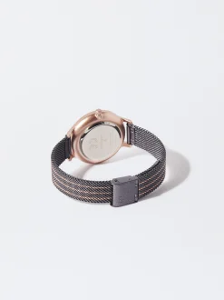 PARFOIS Reloj De Acero Correa De Malla Met&aacute;lica Negro Cheap