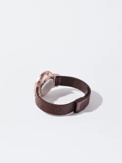 PARFOIS Reloj De Acero Correa De Malla Metálica Marrón Store