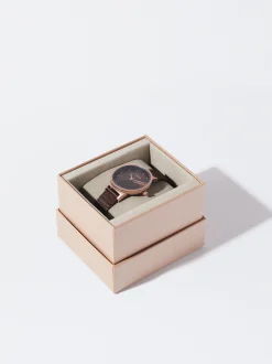 PARFOIS Reloj De Acero Correa De Malla Metálica Marrón Store