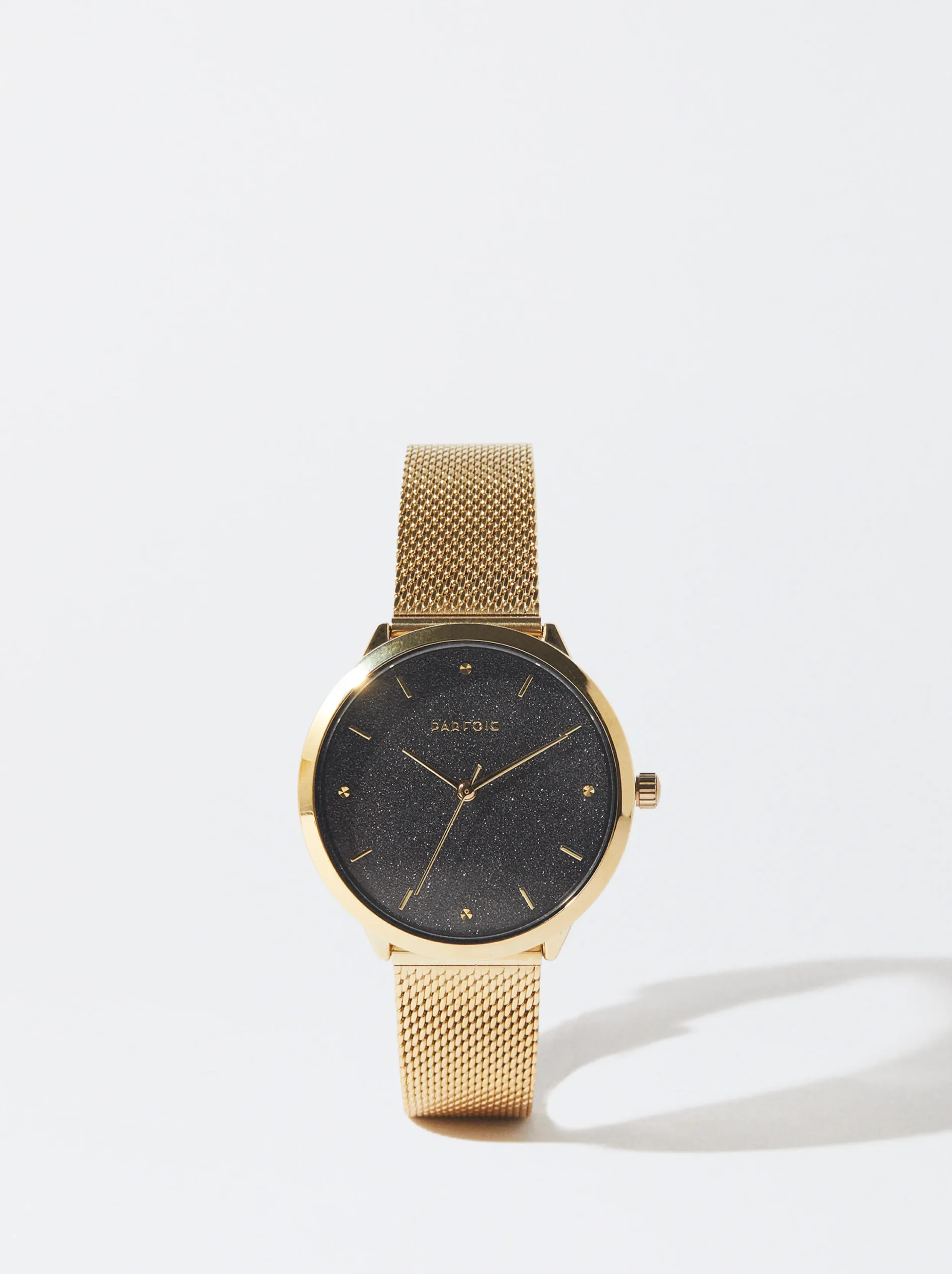 PARFOIS Reloj De Acero Correa De Malla Met&aacute;lica Dorado Outlet