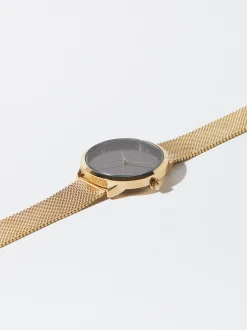 PARFOIS Reloj De Acero Correa De Malla Met&aacute;lica Dorado Outlet