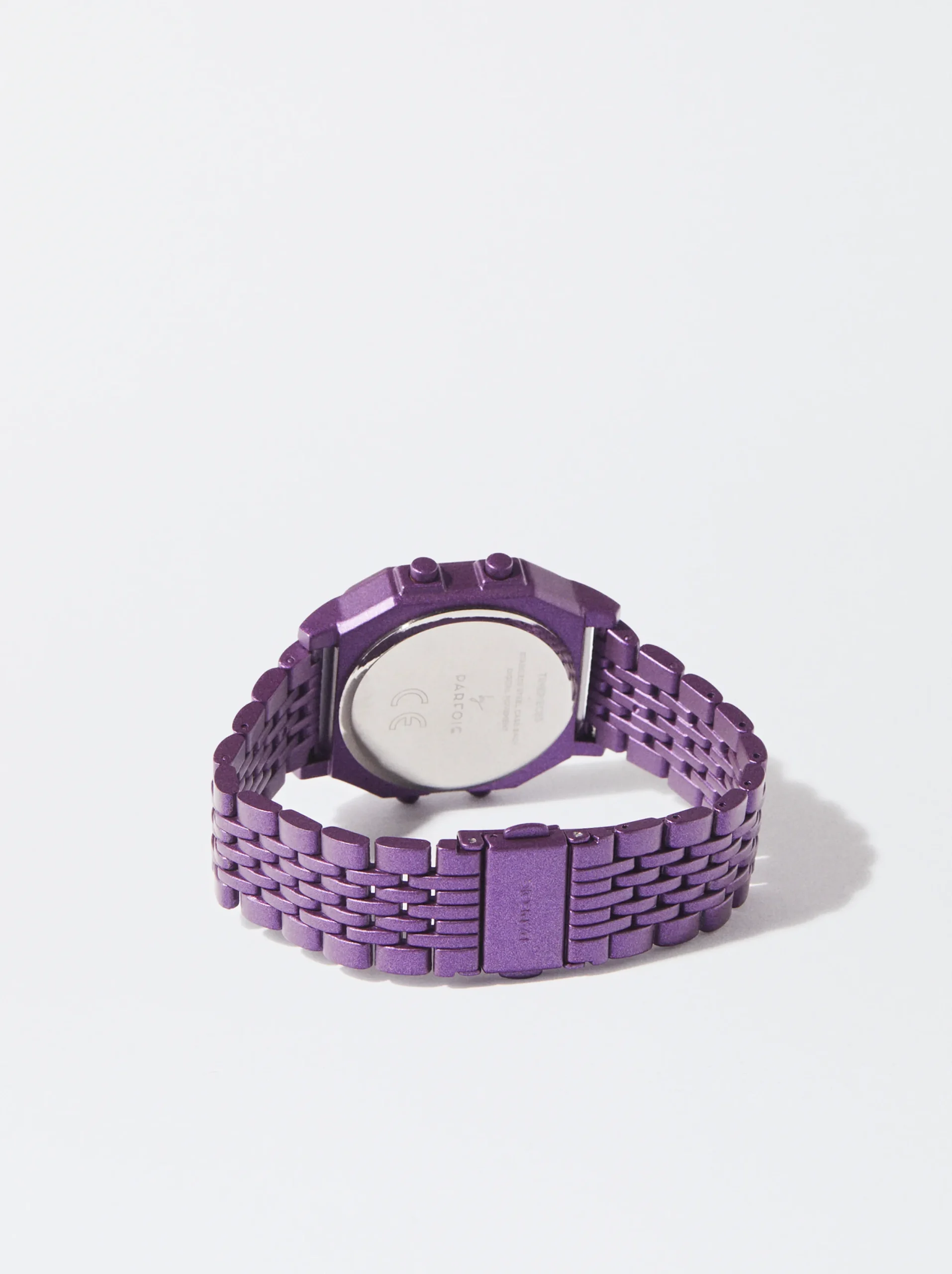 PARFOIS Reloj Digital Correa Malla Metálica Violeta Fashion