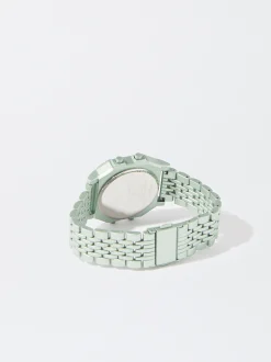 PARFOIS Reloj Digital Correa Malla Met&aacute;lica Verde Cheap