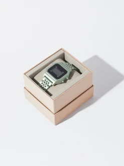 PARFOIS Reloj Digital Correa Malla Met&aacute;lica Verde Cheap