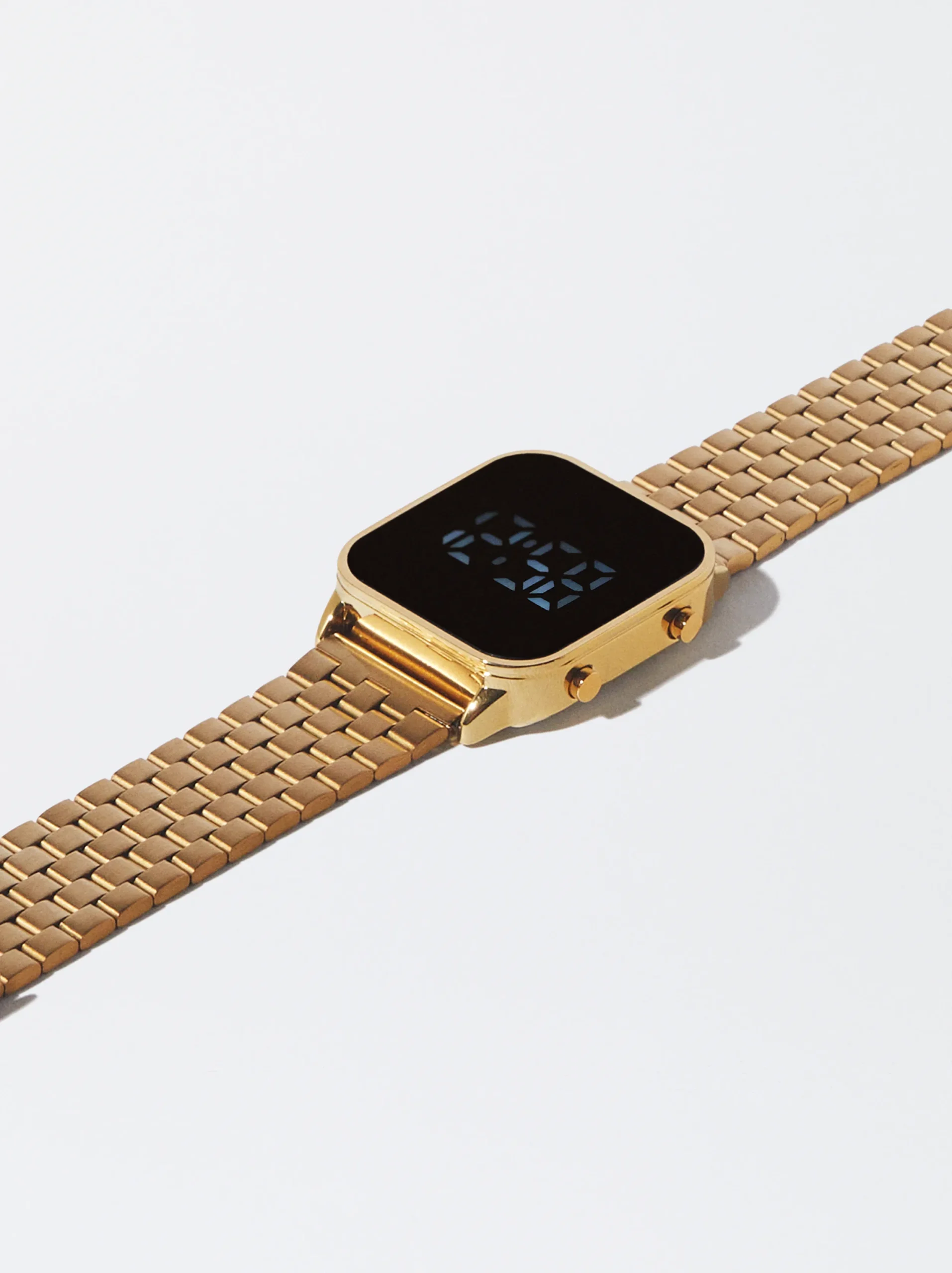 PARFOIS Reloj Digital De Acero Dorado Fashion